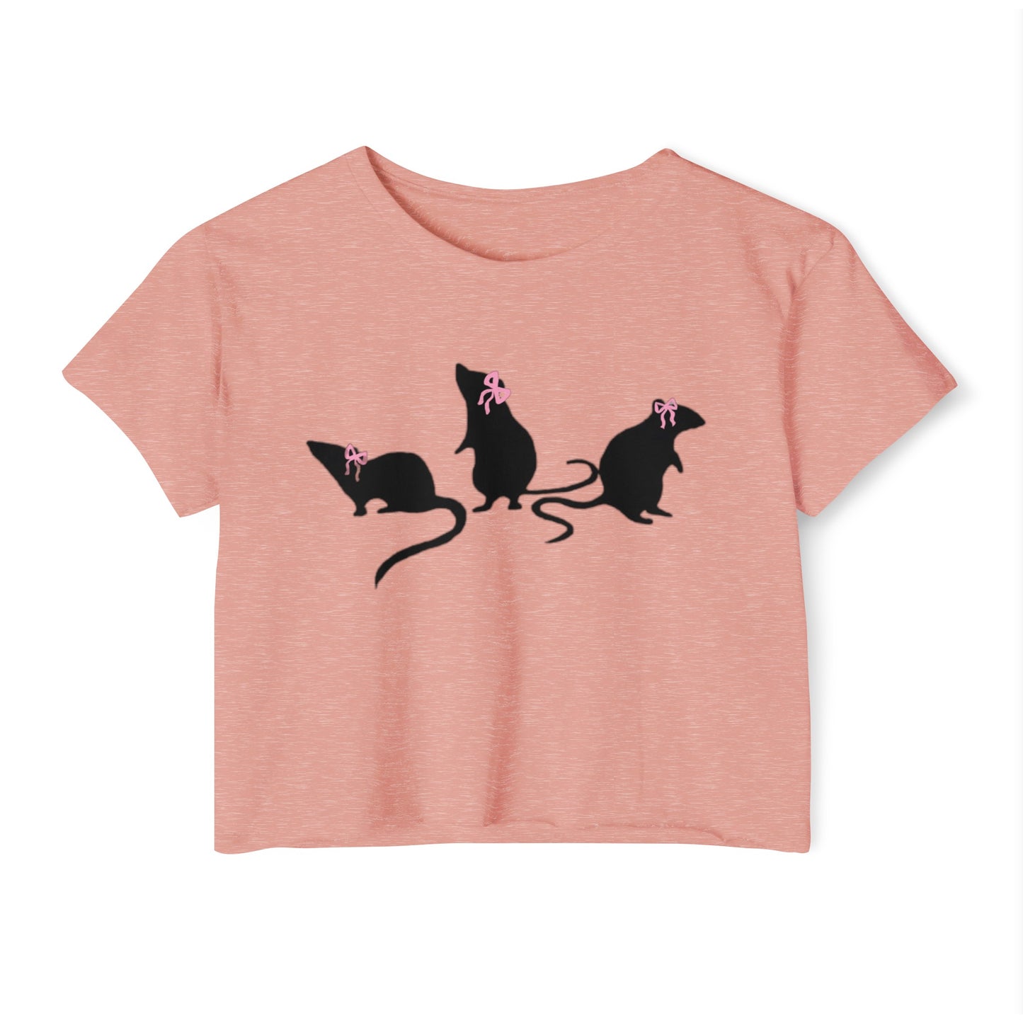 3 little rats with bows Crop Top