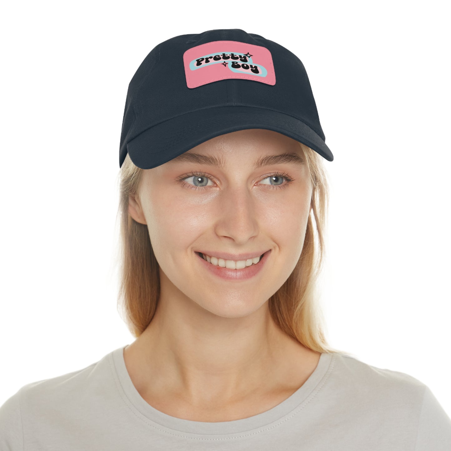 Pretty Boy Dad Hat with Leather Patch (Rectangle)