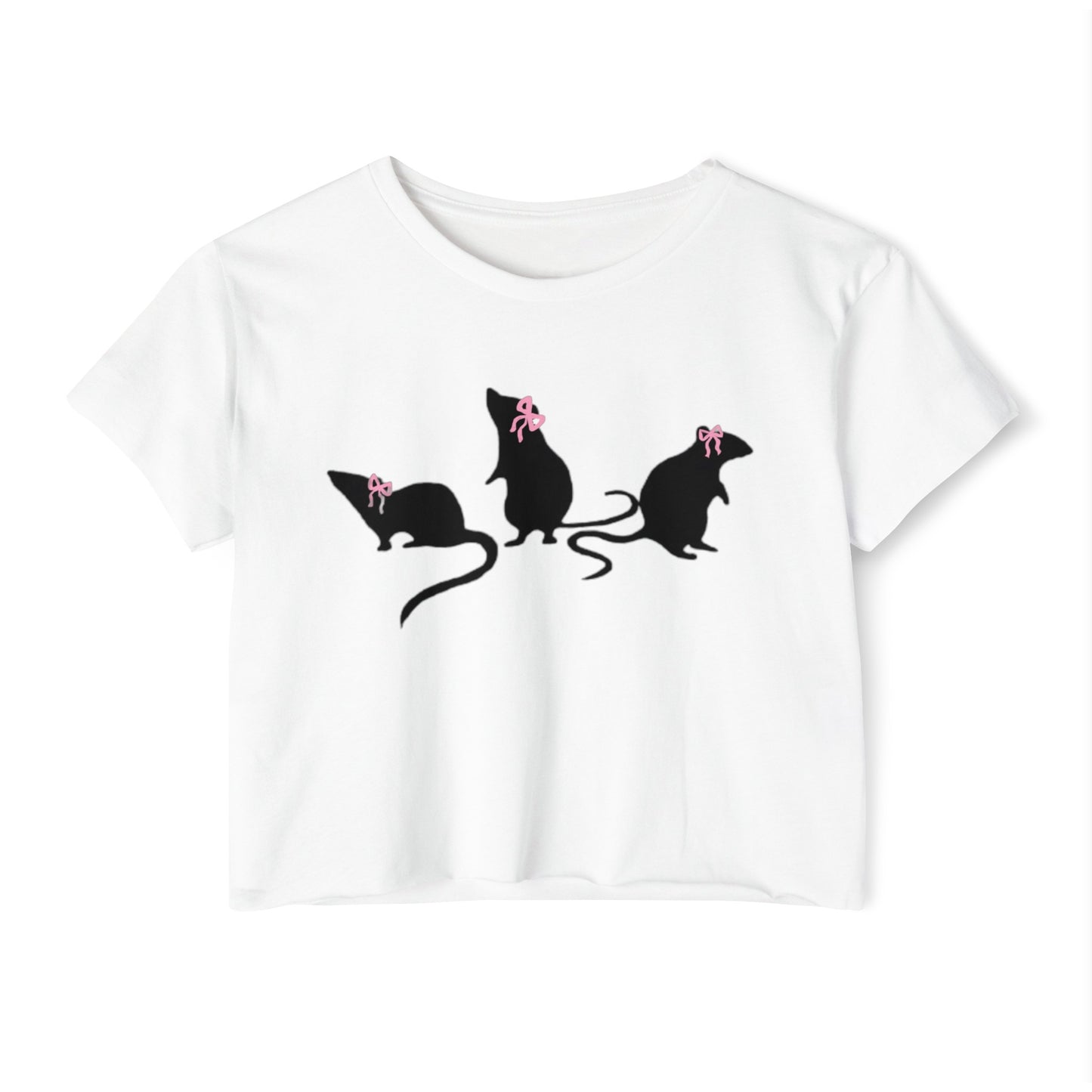 3 little rats with bows Crop Top