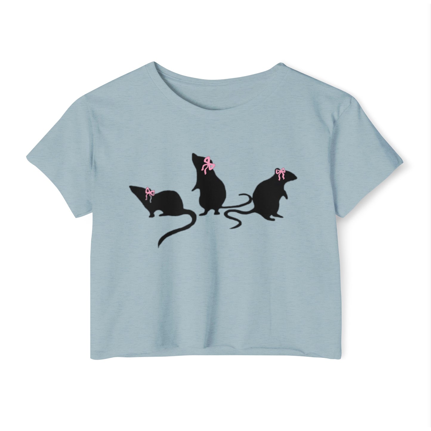 3 little rats with bows Crop Top