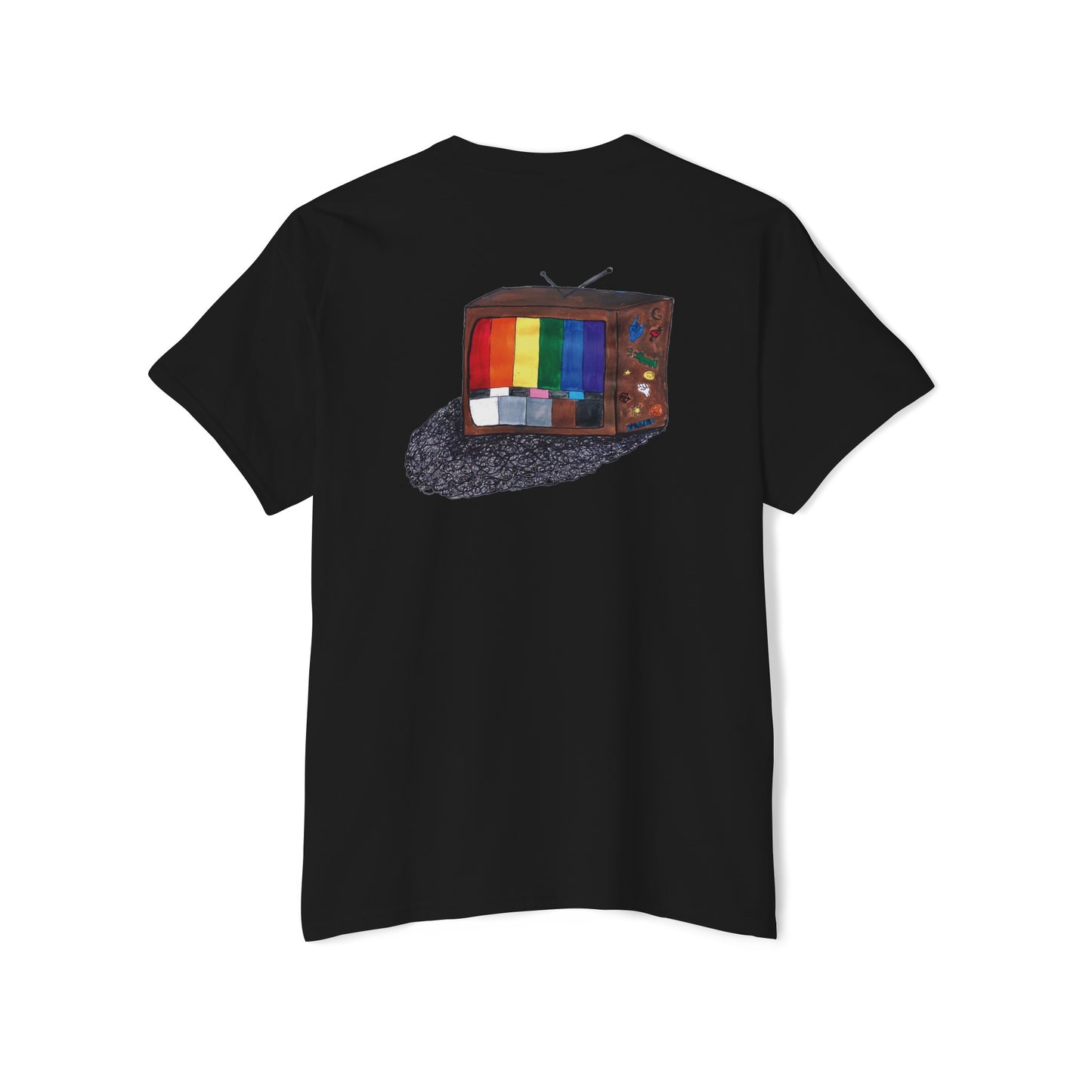 Retro Rainbow Pride TV Unisex Heavy Cotton Pocket Tee