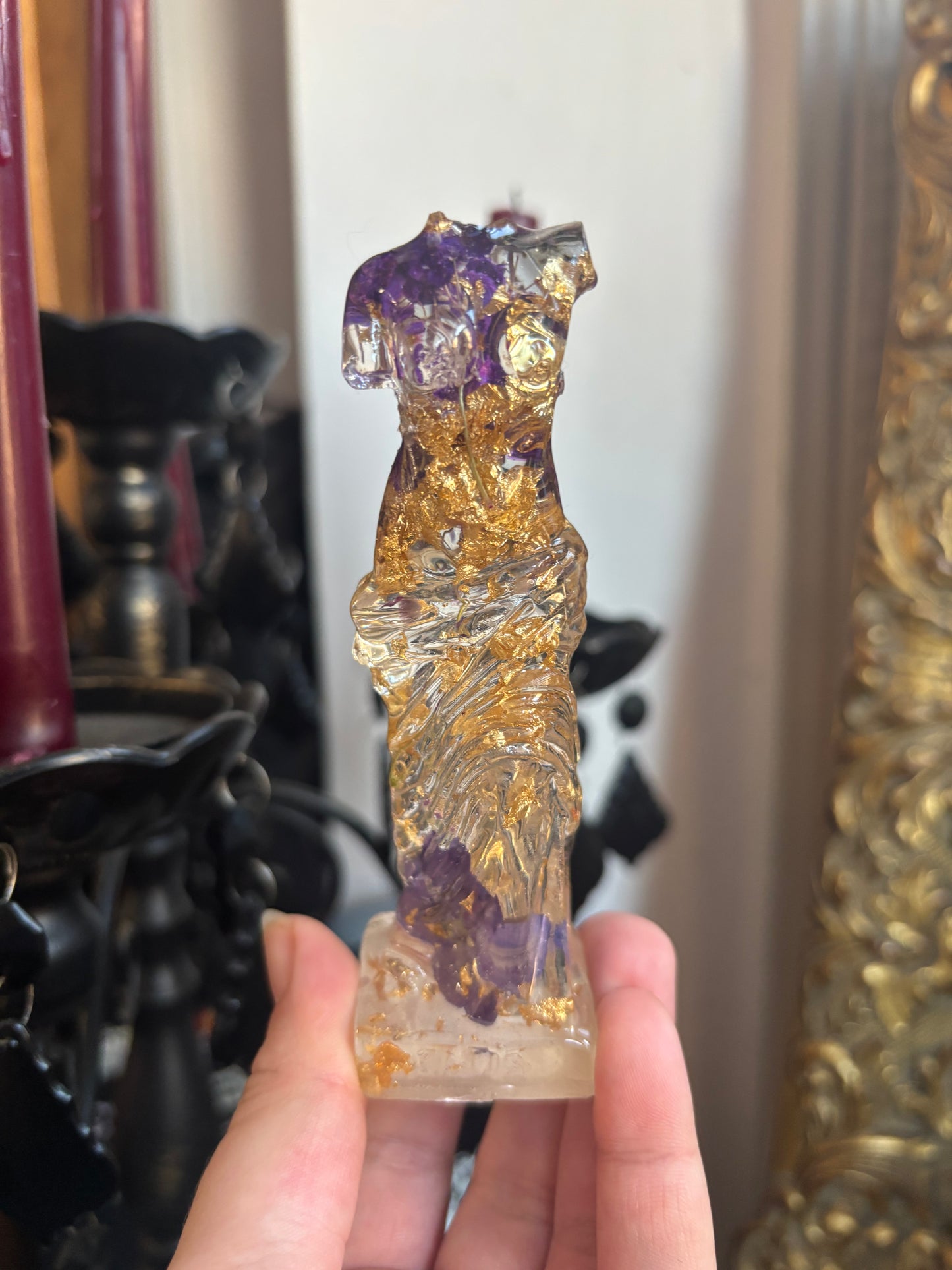 Purple and Gold Headless Aphrodite Statue