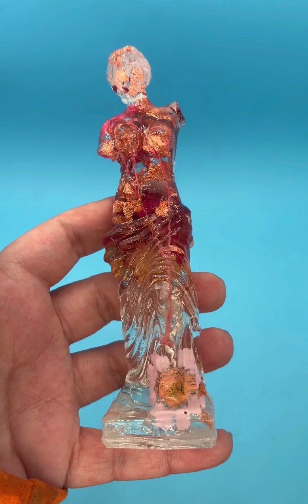 Pink and Rose Gold Aphrodite Statue