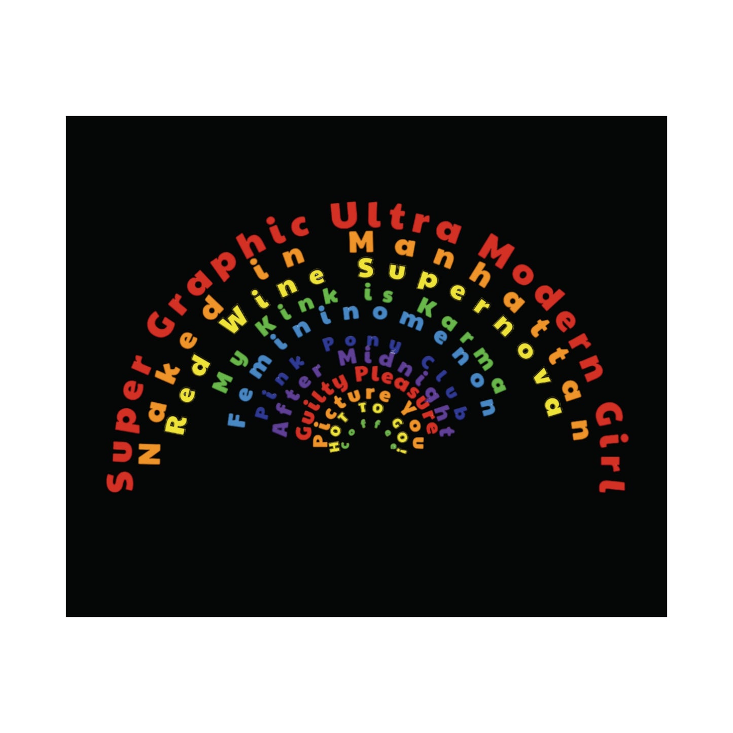 Chappell Roan Song Title Rainbow Matte Horizontal Poster