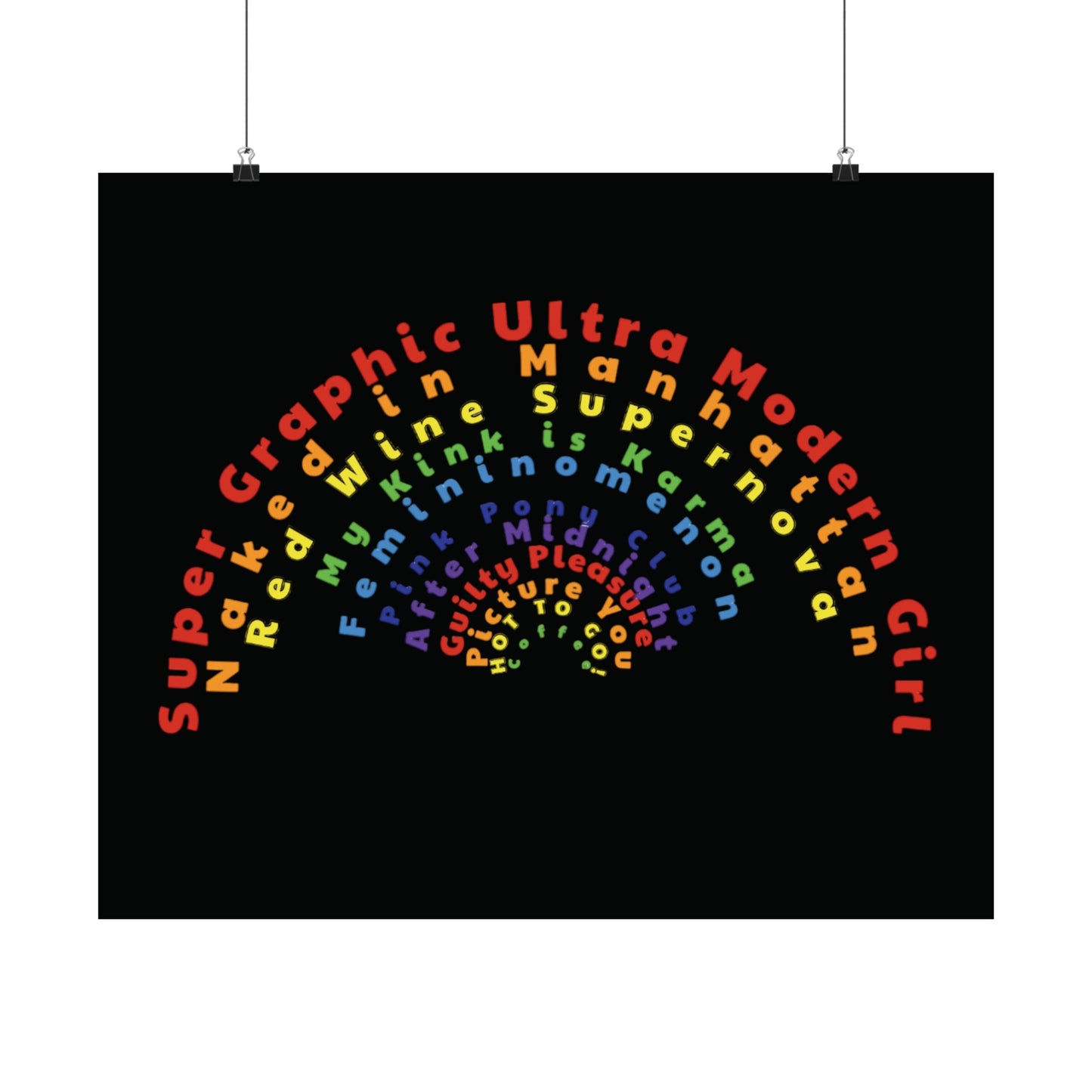 Chappell Roan Song Title Rainbow Matte Horizontal Poster