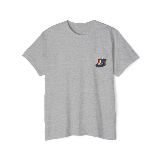 Retro Rainbow Pride TV Unisex Heavy Cotton Pocket Tee