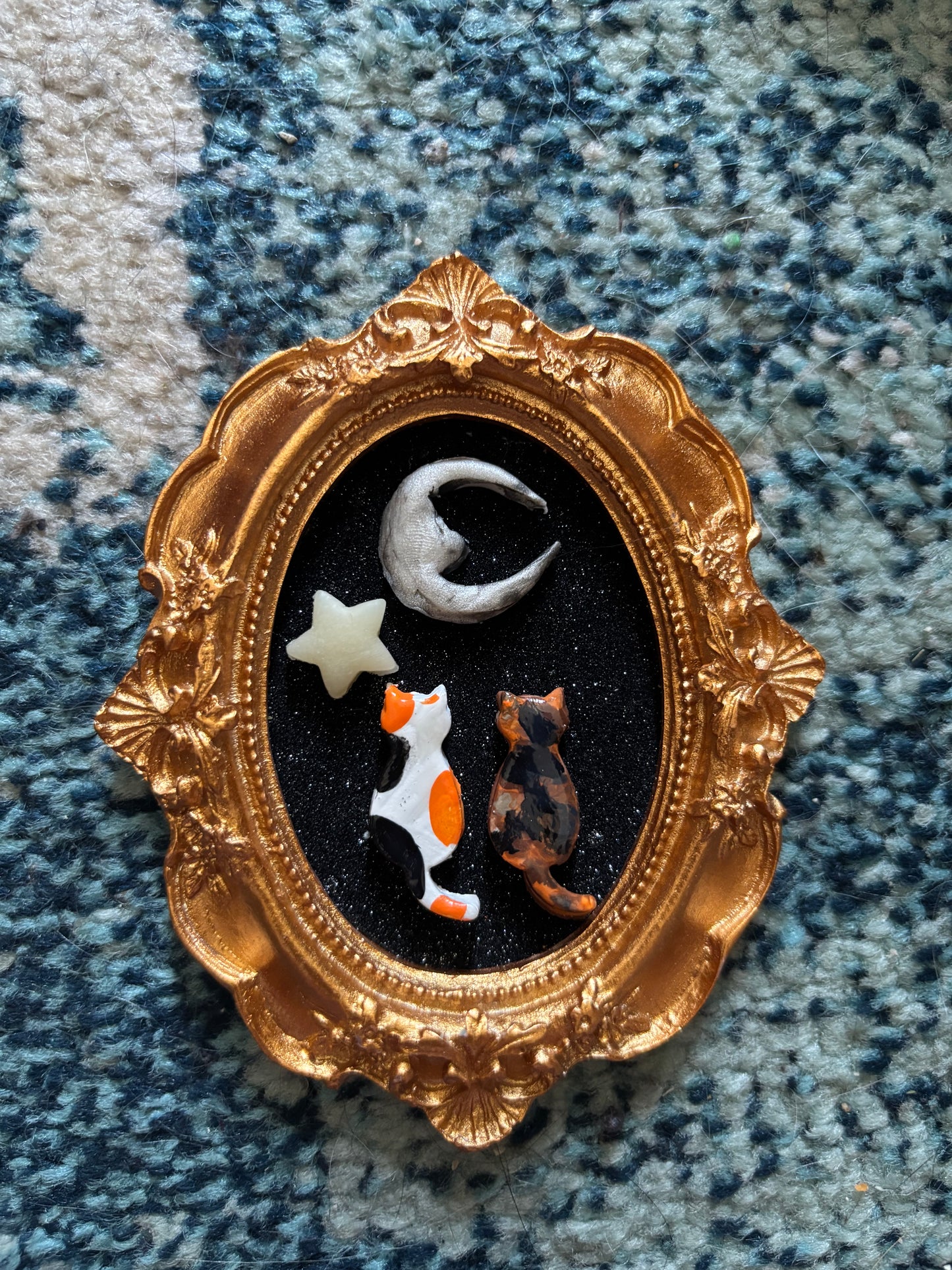 2 buddies and the moon cat portrait