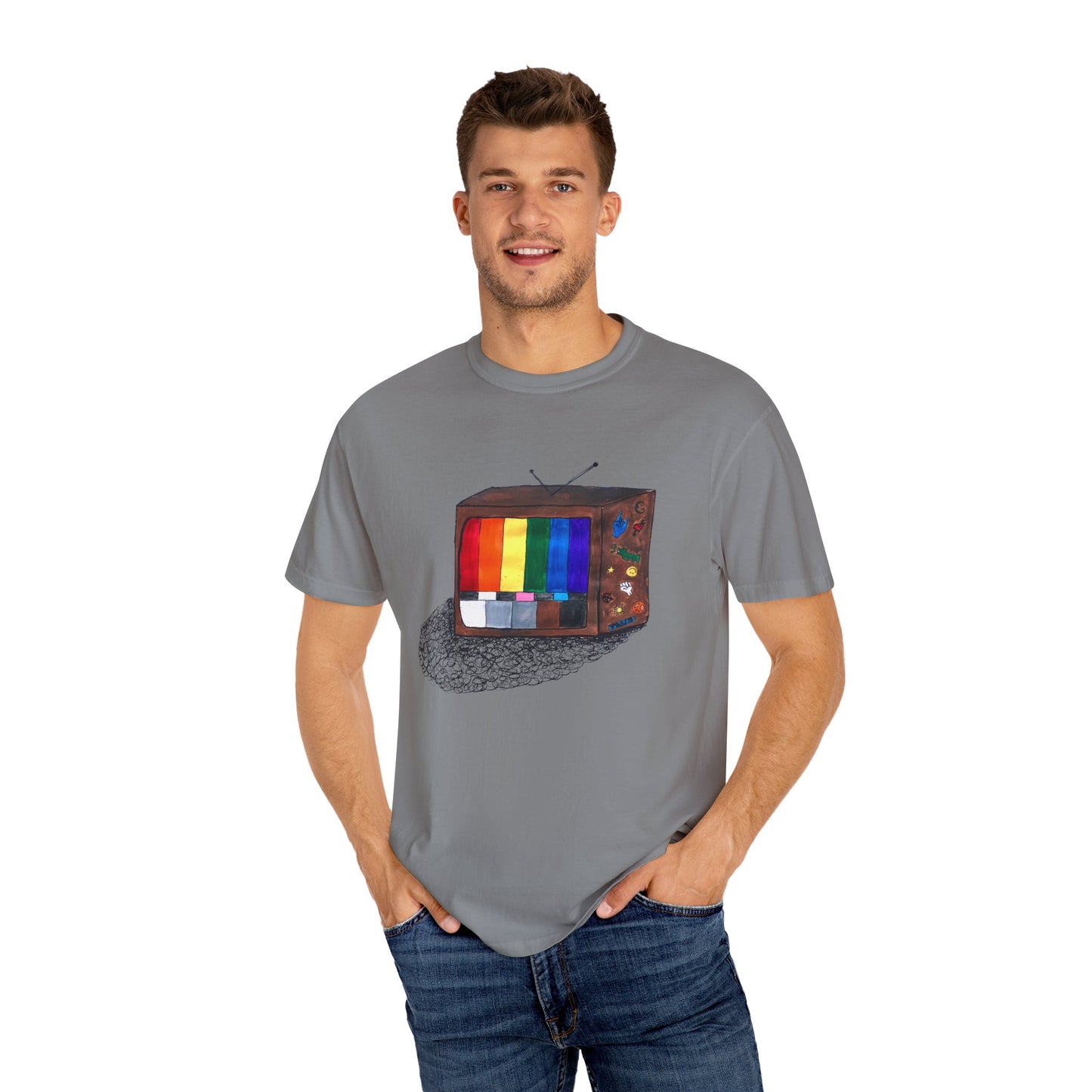 Retro Rainbow Pride TV Unisex T-shirt