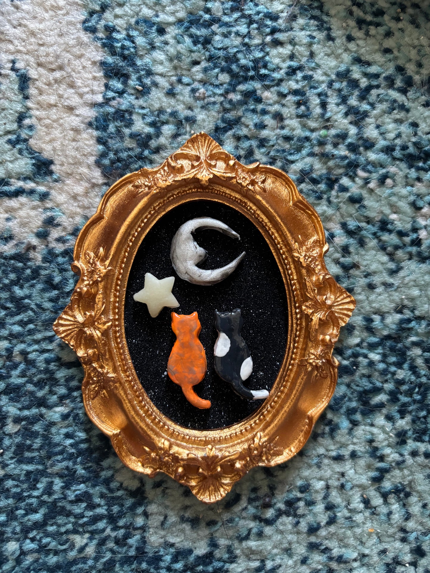 2 buddies and the moon cat portrait
