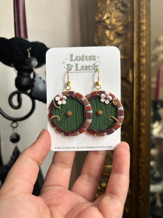 Hobbit hole clay earrings