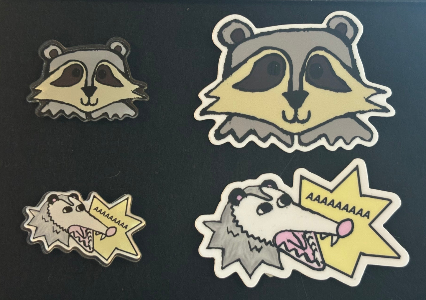 Yelling Possum Acrylic Pin