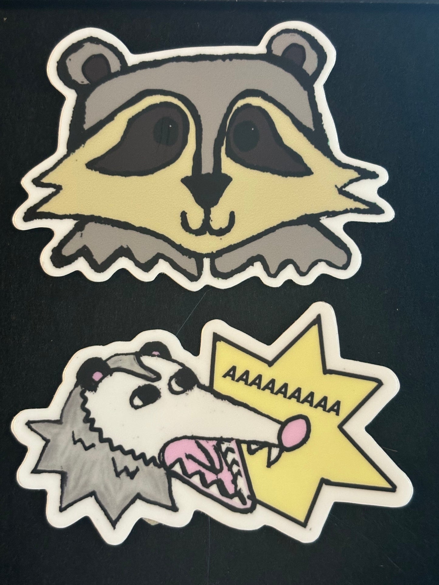 Yelling Possum Vinyl Sticker