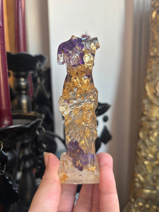 Purple and Gold Headless Aphrodite Statue