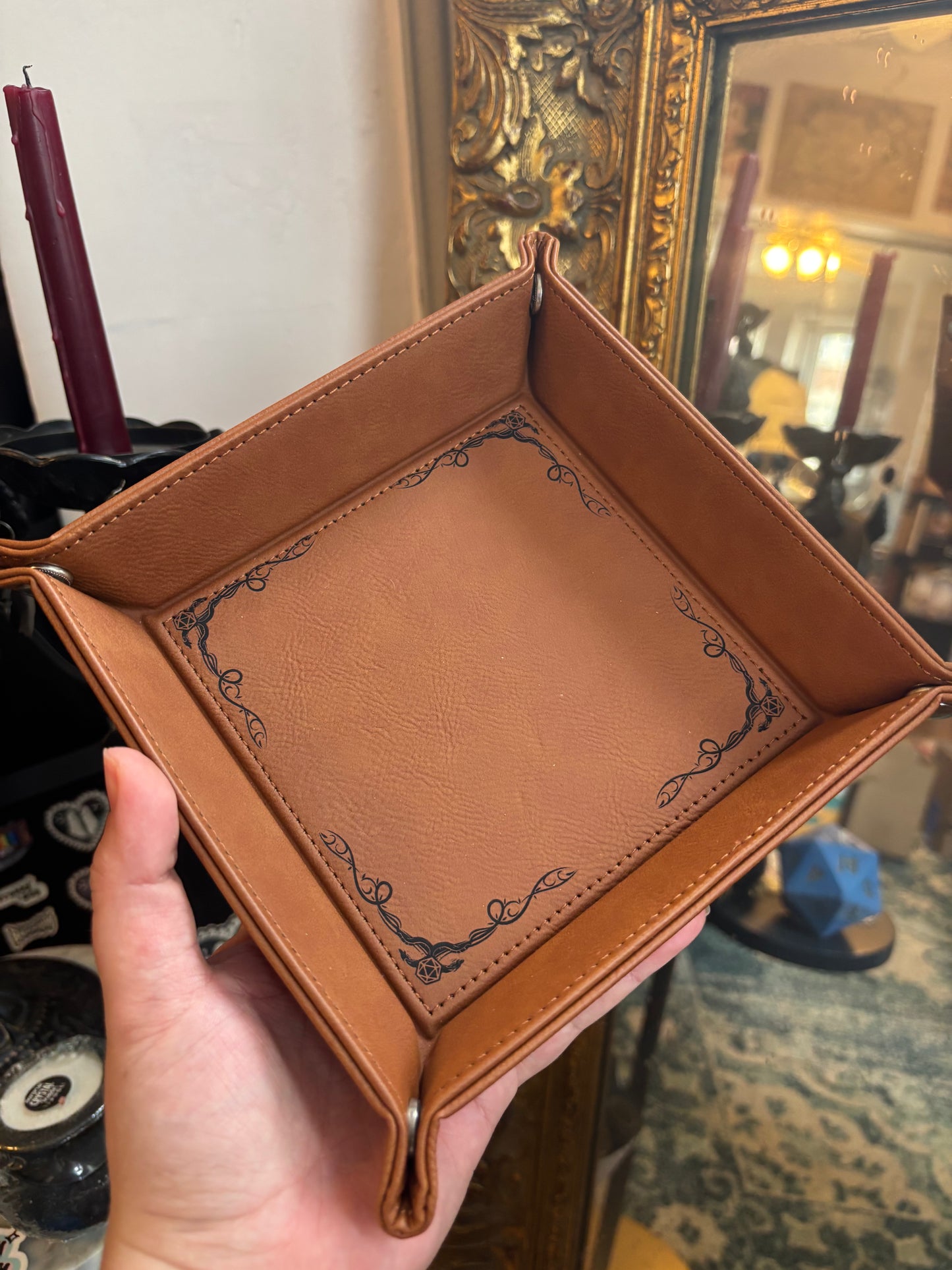 Portable dice rolling tray