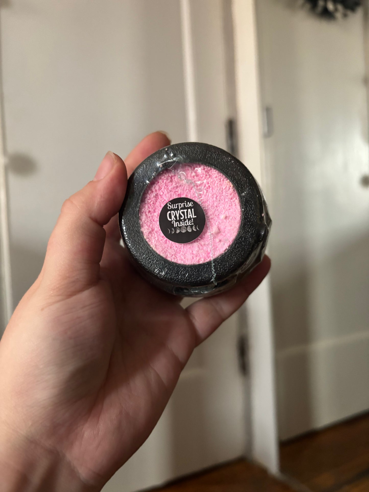 Cauldron bath bombs with surprise crystal