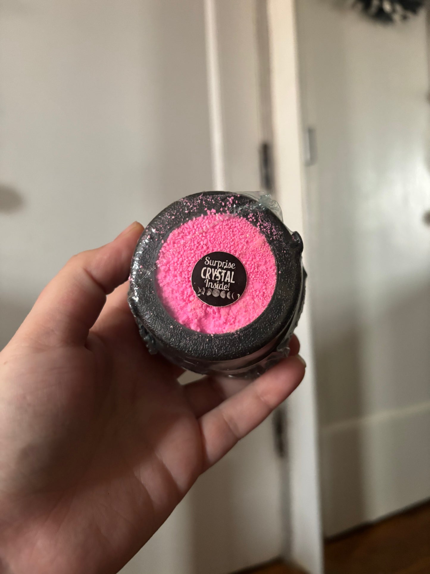 Cauldron bath bombs with surprise crystal