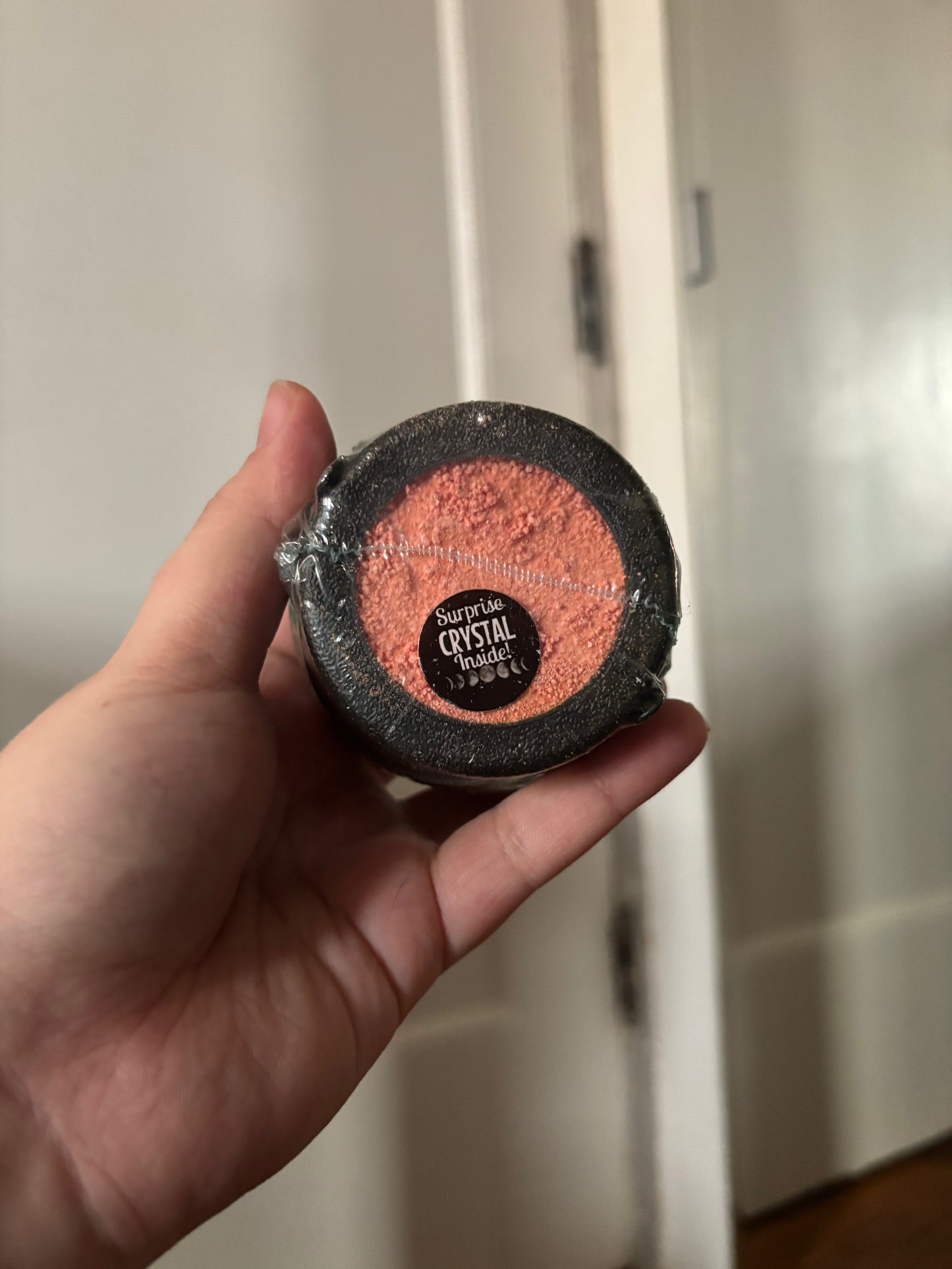 Cauldron bath bombs with surprise crystal