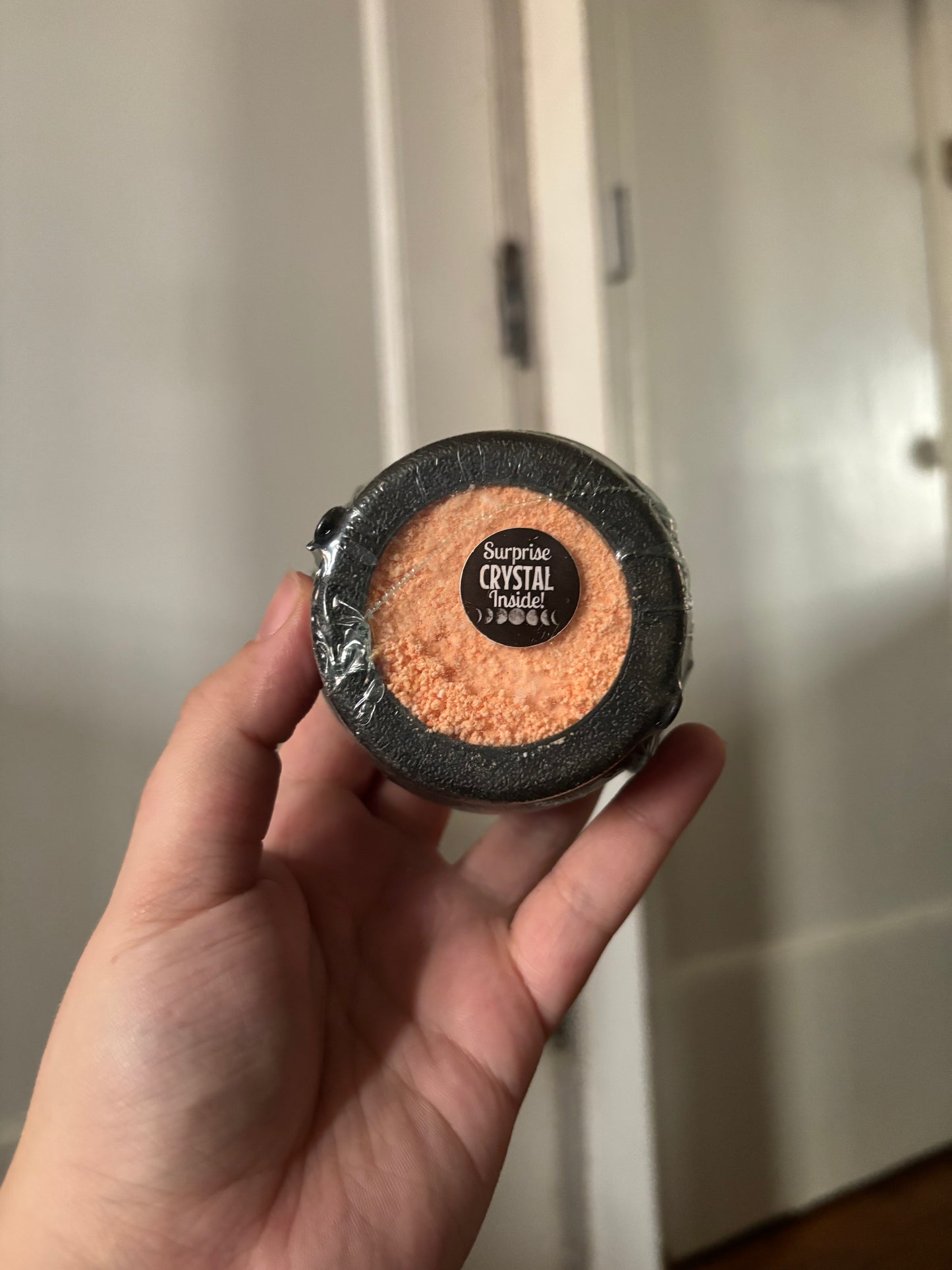 Cauldron bath bombs with surprise crystal